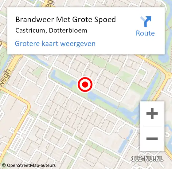 Locatie op kaart van de 112 melding: Brandweer Met Grote Spoed Naar Castricum, Dotterbloem op 12 november 2018 13:03