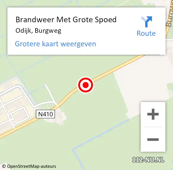 Locatie op kaart van de 112 melding: Brandweer Met Grote Spoed Naar Odijk, Burgweg op 12 november 2018 14:48