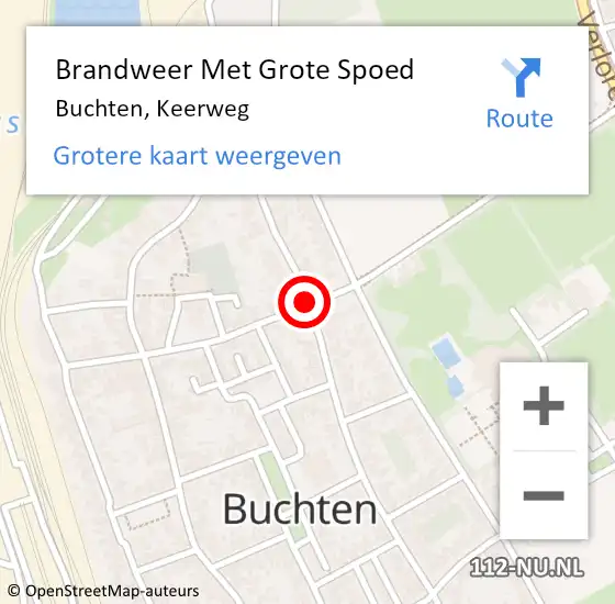 Locatie op kaart van de 112 melding: Brandweer Met Grote Spoed Naar Buchten, Keerweg op 12 november 2018 20:21