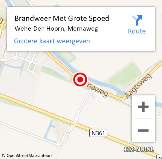 Locatie op kaart van de 112 melding: Brandweer Met Grote Spoed Naar Wehe-Den Hoorn, Mernaweg op 12 november 2018 20:46