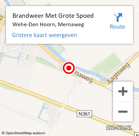Locatie op kaart van de 112 melding: Brandweer Met Grote Spoed Naar Wehe-Den Hoorn, Mernaweg op 12 november 2018 20:49
