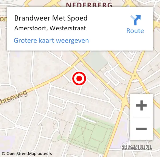 Locatie op kaart van de 112 melding: Brandweer Met Spoed Naar Amersfoort, Westerstraat op 12 november 2018 21:44