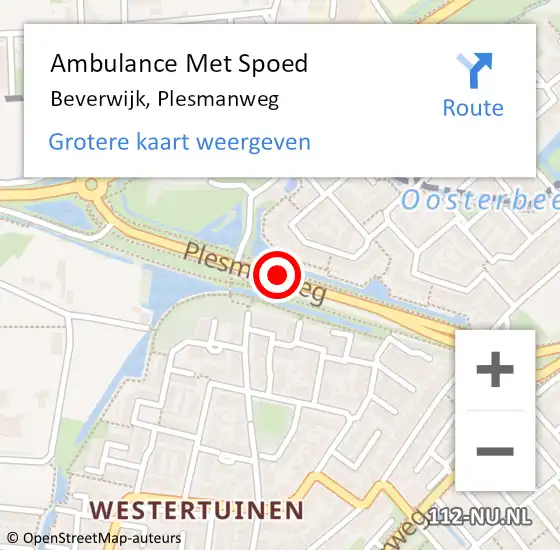 Locatie op kaart van de 112 melding: Ambulance Met Spoed Naar Beverwijk, Plesmanweg op 12 november 2018 21:57