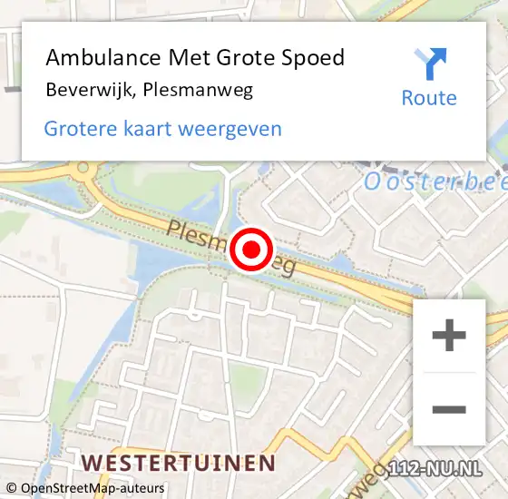 Locatie op kaart van de 112 melding: Ambulance Met Grote Spoed Naar Beverwijk, Plesmanweg op 12 november 2018 22:00