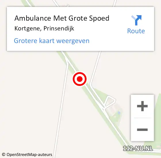 Locatie op kaart van de 112 melding: Ambulance Met Grote Spoed Naar Kortgene, Prinsendijk op 12 november 2018 22:28