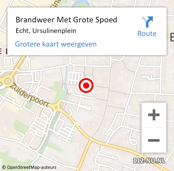 Locatie op kaart van de 112 melding: Brandweer Met Grote Spoed Naar Echt, Ursulinenplein op 13 november 2018 02:26