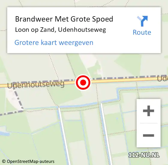 Locatie op kaart van de 112 melding: Brandweer Met Grote Spoed Naar Loon op Zand, Udenhoutseweg op 13 november 2018 12:28