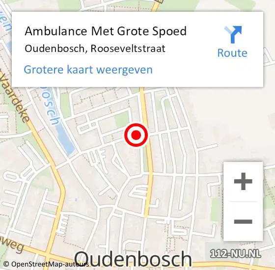 Locatie op kaart van de 112 melding: Ambulance Met Grote Spoed Naar Oudenbosch, Rooseveltstraat op 13 november 2018 12:49