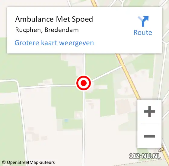 Locatie op kaart van de 112 melding: Ambulance Met Spoed Naar Rucphen, Bredendam op 13 november 2018 12:52