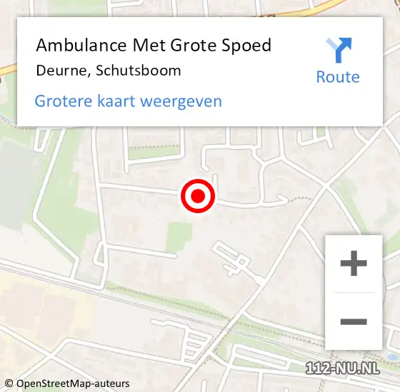 Locatie op kaart van de 112 melding: Ambulance Met Grote Spoed Naar Deurne, Schutsboom op 13 november 2018 14:25