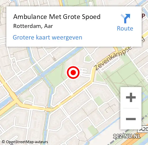 Locatie op kaart van de 112 melding: Ambulance Met Grote Spoed Naar Rotterdam, Aar op 13 november 2018 17:05