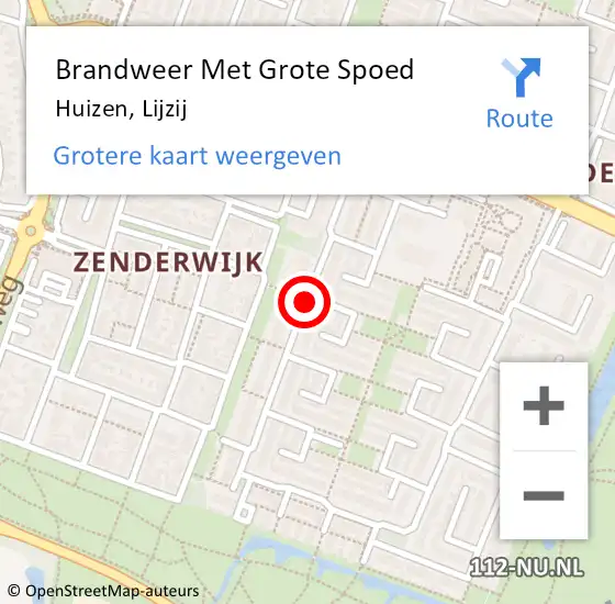 Locatie op kaart van de 112 melding: Brandweer Met Grote Spoed Naar Huizen, Lijzij op 13 november 2018 17:08