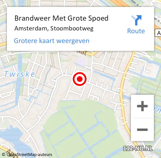 Locatie op kaart van de 112 melding: Brandweer Met Grote Spoed Naar Amsterdam, Stoombootweg op 13 november 2018 17:36