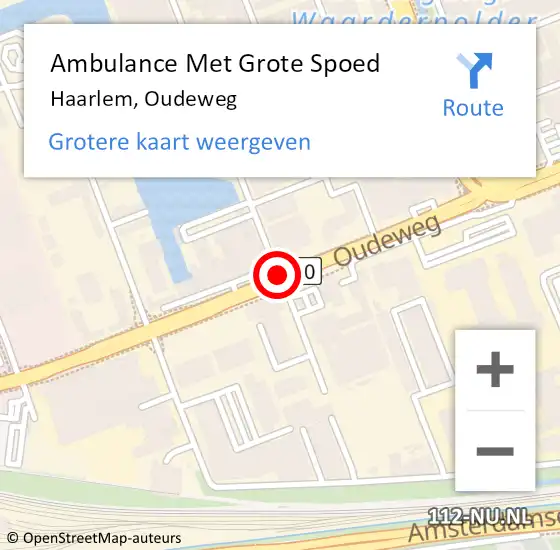 Locatie op kaart van de 112 melding: Ambulance Met Grote Spoed Naar Haarlem, Oudeweg op 13 november 2018 18:15