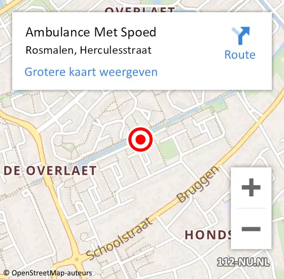 Locatie op kaart van de 112 melding: Ambulance Met Spoed Naar Rosmalen, Herculesstraat op 13 november 2018 19:20