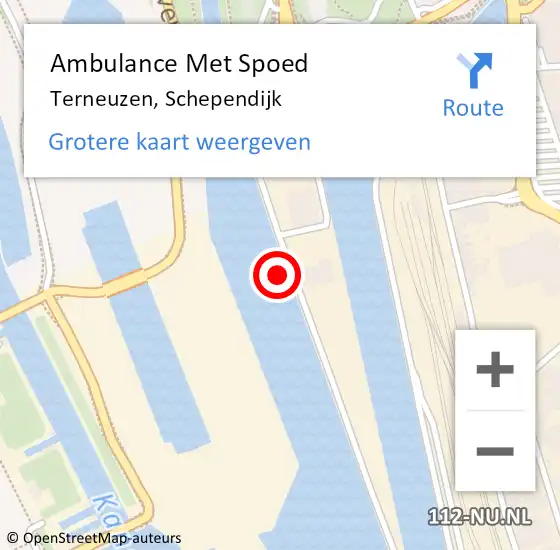Locatie op kaart van de 112 melding: Ambulance Met Spoed Naar Terneuzen, Schependijk op 13 november 2018 21:10