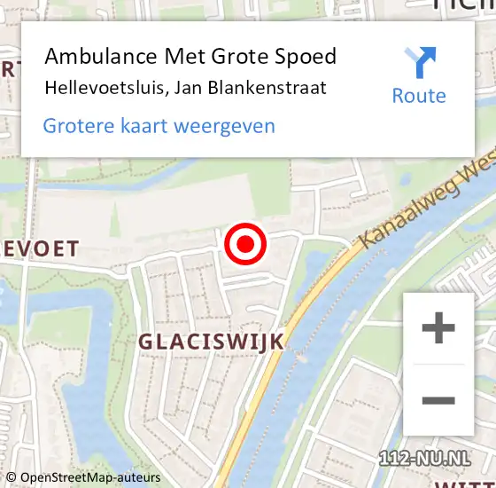 Locatie op kaart van de 112 melding: Ambulance Met Grote Spoed Naar Hellevoetsluis, Jan Blankenstraat op 13 november 2018 23:04