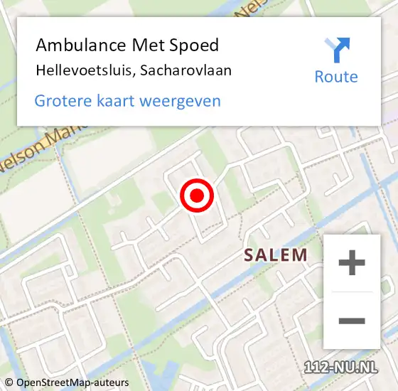 Locatie op kaart van de 112 melding: Ambulance Met Spoed Naar Hellevoetsluis, Sacharovlaan op 14 november 2018 01:30