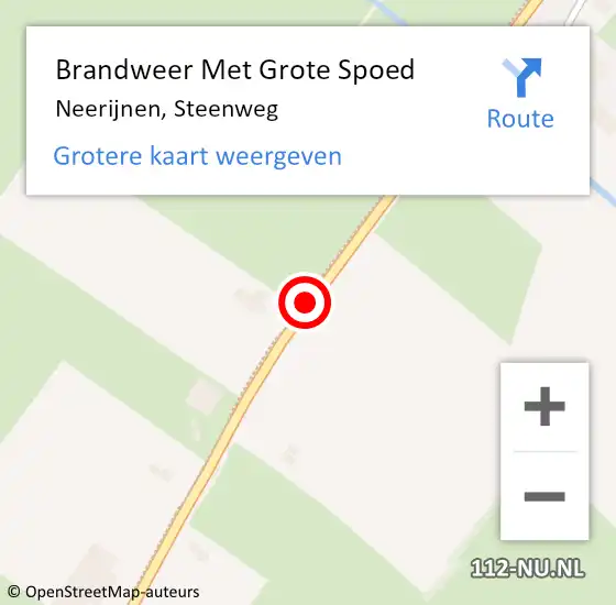 Locatie op kaart van de 112 melding: Brandweer Met Grote Spoed Naar Neerijnen, Steenweg op 14 november 2018 01:34