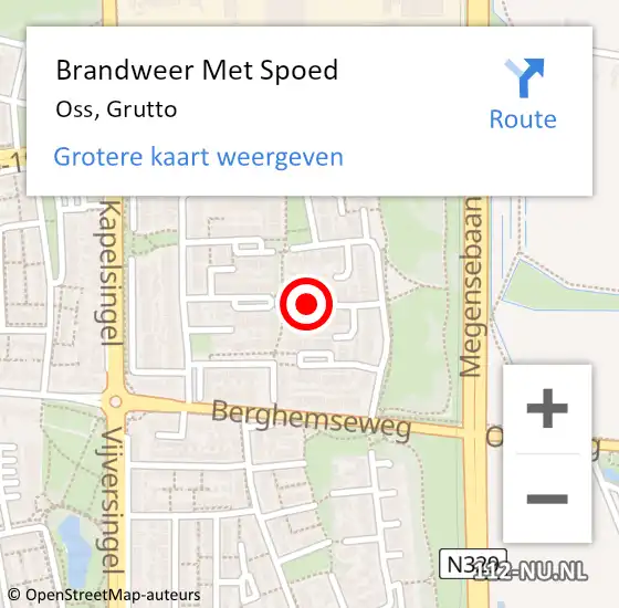 Locatie op kaart van de 112 melding: Brandweer Met Spoed Naar Oss, Grutto op 14 november 2018 02:52