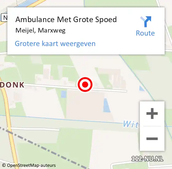 Locatie op kaart van de 112 melding: Ambulance Met Grote Spoed Naar Meijel, Marxweg op 14 maart 2014 15:04