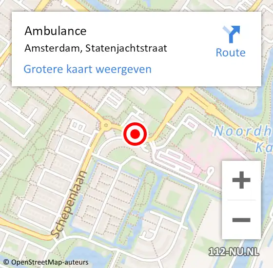 Locatie op kaart van de 112 melding: Ambulance Amsterdam, Statenjachtstraat op 14 november 2018 07:58
