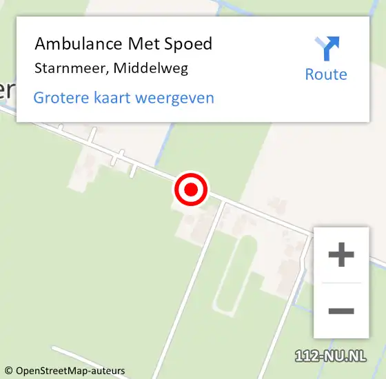 Locatie op kaart van de 112 melding: Ambulance Met Spoed Naar Starnmeer, Middelweg op 14 november 2018 08:18