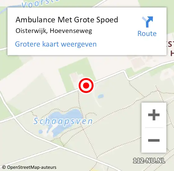 Locatie op kaart van de 112 melding: Ambulance Met Grote Spoed Naar Oisterwijk, Hoevenseweg op 14 november 2018 09:44