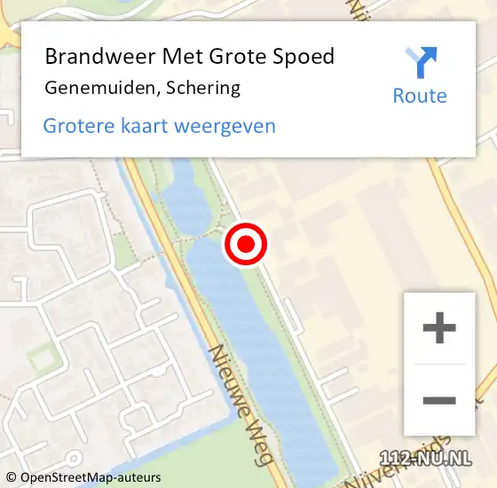 Locatie op kaart van de 112 melding: Brandweer Met Grote Spoed Naar Genemuiden, Schering op 14 november 2018 12:05