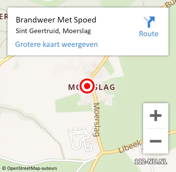 Locatie op kaart van de 112 melding: Brandweer Met Spoed Naar Sint Geertruid, Moerslag op 14 november 2018 15:51