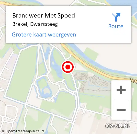 Locatie op kaart van de 112 melding: Brandweer Met Spoed Naar Brakel, Dwarssteeg op 14 november 2018 15:52