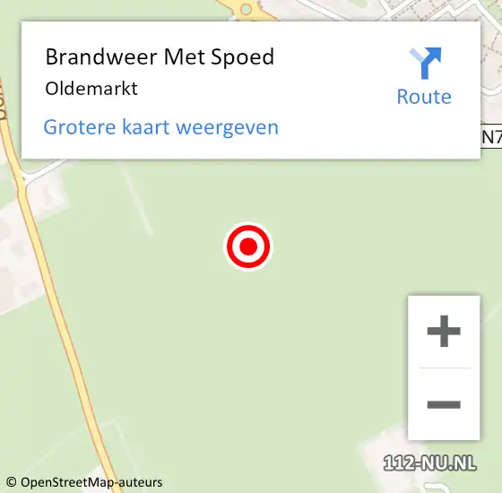 Locatie op kaart van de 112 melding: Brandweer Met Spoed Naar Oldemarkt op 14 november 2018 16:07