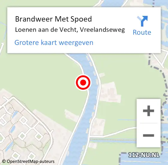 Locatie op kaart van de 112 melding: Brandweer Met Spoed Naar Loenen aan de Vecht, Vreelandseweg op 14 november 2018 16:30