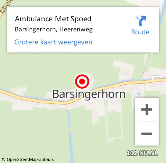 Locatie op kaart van de 112 melding: Ambulance Met Spoed Naar Barsingerhorn, Heerenweg op 14 maart 2014 16:10