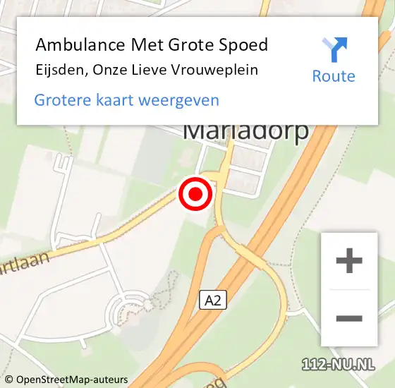 Locatie op kaart van de 112 melding: Ambulance Met Grote Spoed Naar Eijsden, Onze Lieve Vrouweplein op 14 maart 2014 16:12