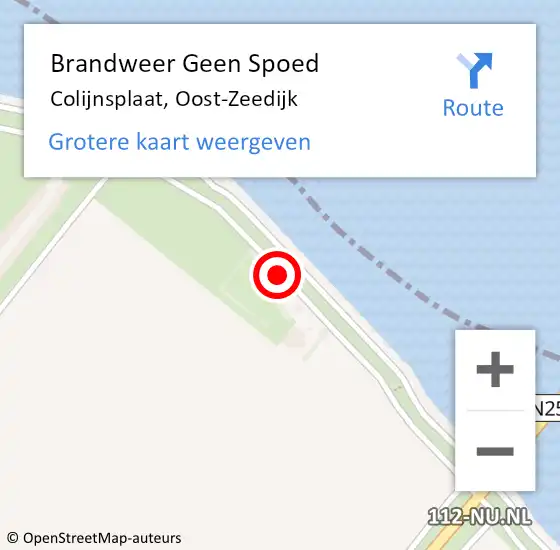 Locatie op kaart van de 112 melding: Brandweer Geen Spoed Naar Colijnsplaat, Oost-Zeedijk op 15 november 2018 08:31