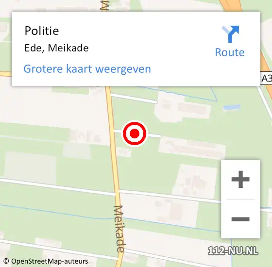 Locatie op kaart van de 112 melding: Politie Ede, Meikade op 15 november 2018 09:11