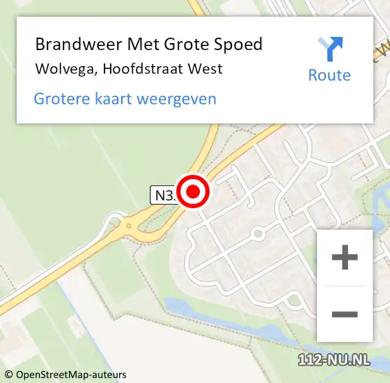 Locatie op kaart van de 112 melding: Brandweer Met Grote Spoed Naar Wolvega, Hoofdstraat West op 15 november 2018 09:19