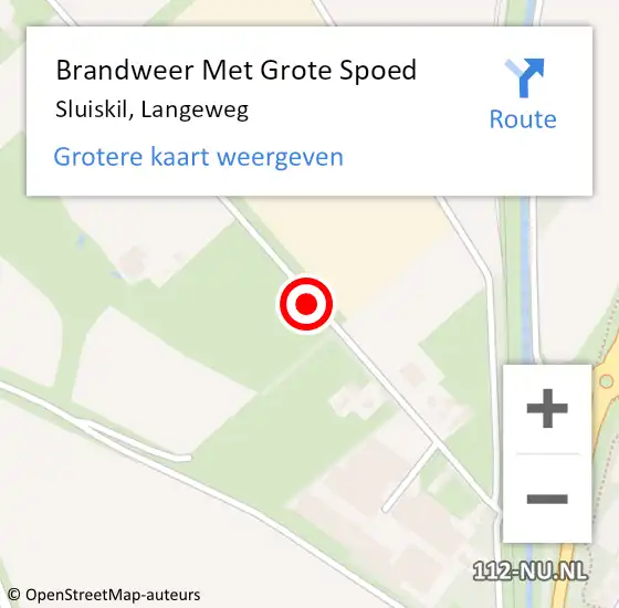 Locatie op kaart van de 112 melding: Brandweer Met Grote Spoed Naar Sluiskil, Langeweg op 15 november 2018 09:27