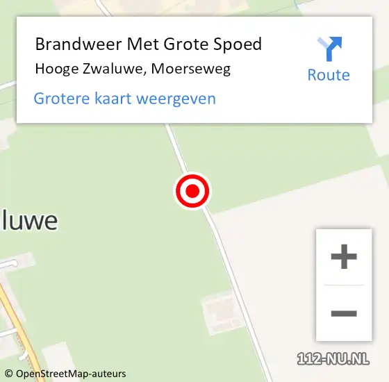 Locatie op kaart van de 112 melding: Brandweer Met Grote Spoed Naar Hooge Zwaluwe, Moerseweg op 15 november 2018 10:26