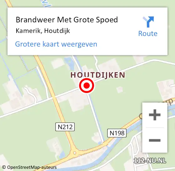 Locatie op kaart van de 112 melding: Brandweer Met Grote Spoed Naar Kamerik, Houtdijk op 15 november 2018 11:11