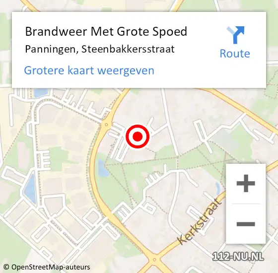 Locatie op kaart van de 112 melding: Brandweer Met Grote Spoed Naar Panningen, Steenbakkersstraat op 15 november 2018 11:40