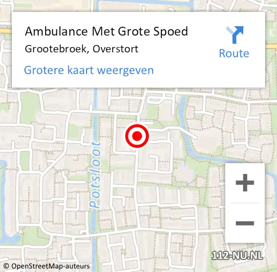 Locatie op kaart van de 112 melding: Ambulance Met Grote Spoed Naar Grootebroek, Overstort op 15 november 2018 12:04