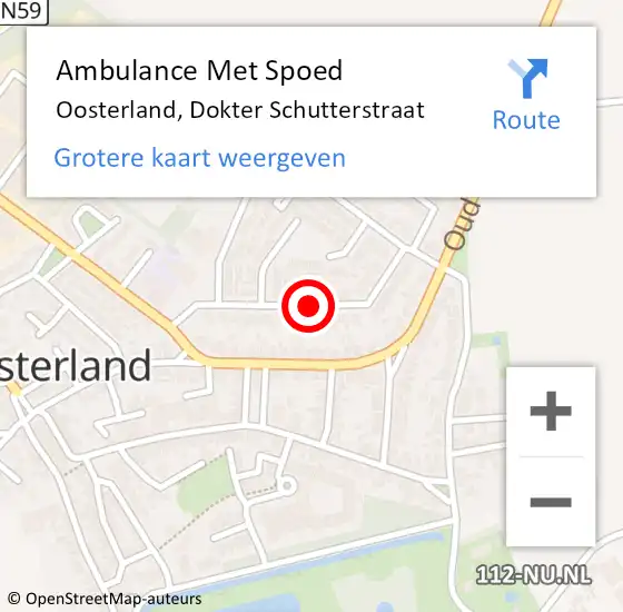 Locatie op kaart van de 112 melding: Ambulance Met Spoed Naar Oosterland, Dokter Schutterstraat op 15 november 2018 13:49