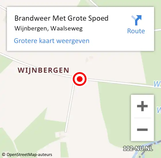 Locatie op kaart van de 112 melding: Brandweer Met Grote Spoed Naar Wijnbergen, Waalseweg op 15 november 2018 13:52