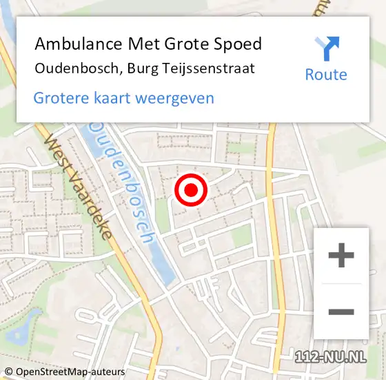 Locatie op kaart van de 112 melding: Ambulance Met Grote Spoed Naar Oudenbosch, Burg Teijssenstraat op 15 november 2018 15:01