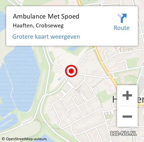 Locatie op kaart van de 112 melding: Ambulance Met Spoed Naar Haaften, Crobseweg op 15 november 2018 16:00