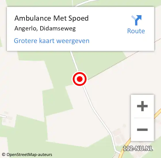 Locatie op kaart van de 112 melding: Ambulance Met Spoed Naar Angerlo, Didamseweg op 15 november 2018 16:36