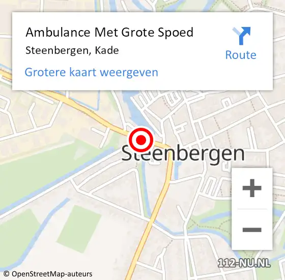 Locatie op kaart van de 112 melding: Ambulance Met Grote Spoed Naar Steenbergen, Kade op 15 november 2018 17:01