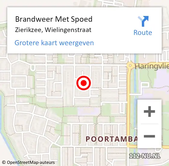 Locatie op kaart van de 112 melding: Brandweer Met Spoed Naar Zierikzee, Wielingenstraat op 15 november 2018 17:38